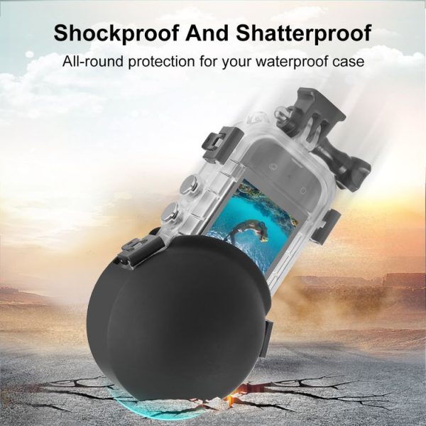 Insta360 X3 / X4 PULUZ Invisible Dive Case Lens Guard Silicone Protective Cover (Black) - Image 8