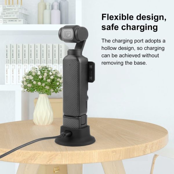 DJI Osmo Pocket 3 PULUZ Silicone Dock Desktop Charging Base Bracket (Black) - Image 7