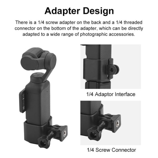 DJI OSMO Pocket 3 PULUZ Adapter Frame Expansion Bracket with 1 / 4 inch Hole (Black) - Image 8