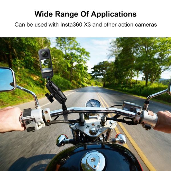 PULUZ Motorcycle O-Clip Quick Release Clamp Handlebar Fixed Mount Holder for GoPro and Other Action Cameras (Black) - Image 6