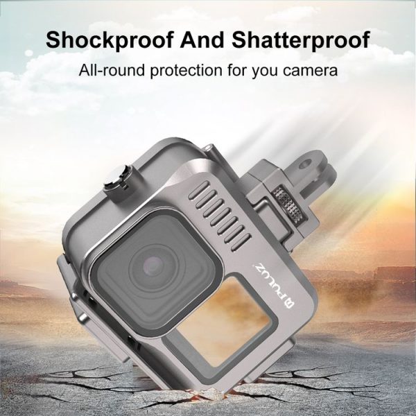 GoPro HERO13 Black / 12 Black / 11 Black / 10 Black / 9 Black PULUZ 40m Waterproof Housing Aluminum Alloy Protective Case (Grey) - Image 7