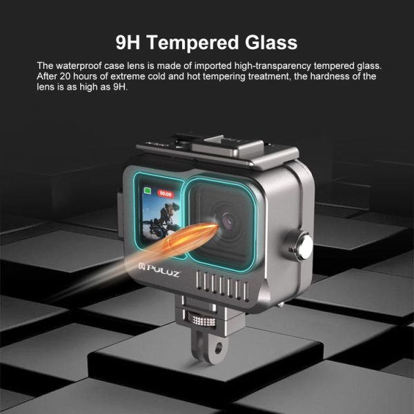 GoPro HERO13 Black / 12 Black / 11 Black / 10 Black / 9 Black PULUZ 40m Waterproof Housing Aluminum Alloy Protective Case (Grey) - Image 8