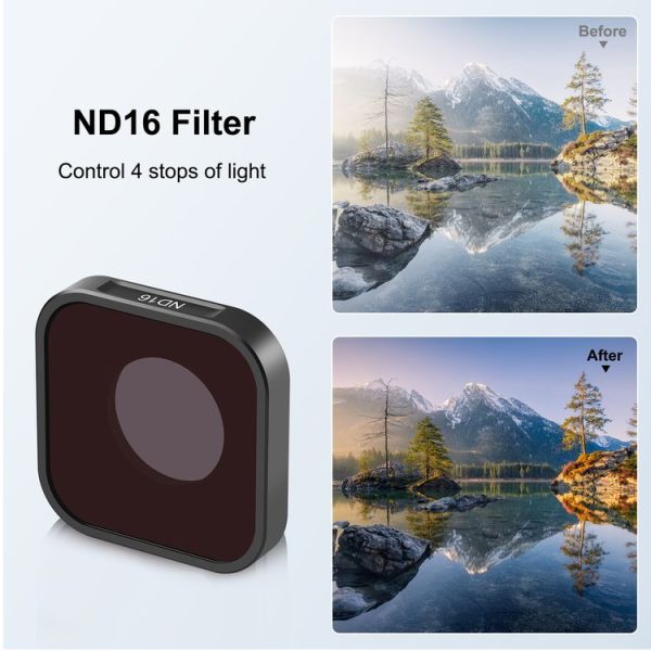 PULUZ Action Camera ND16 Lens Filter For GoPro HERO13 Black / 12 Black / 11 Black / 11 Black Mini / 10 Black / 9 Black - Image 5