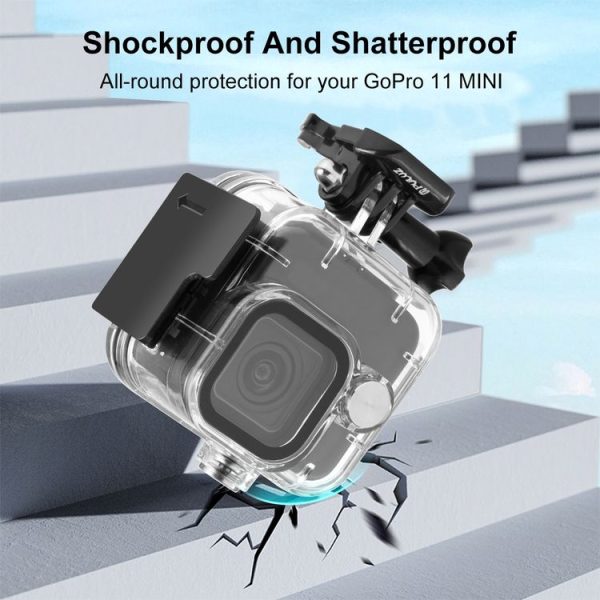 GoPro Hero11 Black Mini PULUZ 40m Waterproof Housing Protective Case with Buckle Basic Mount & Screw (Transparent) - Image 7