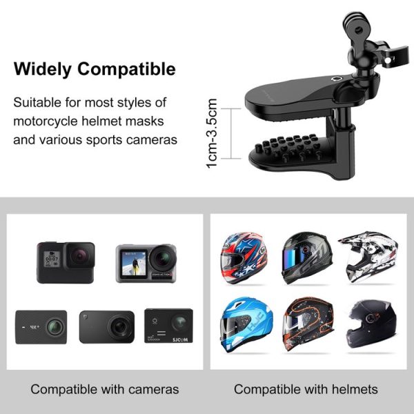 PULUZ Motorcycle Helmet Chin Clamp Mount for GoPro and Other Action Cameras (Black) - Image 8