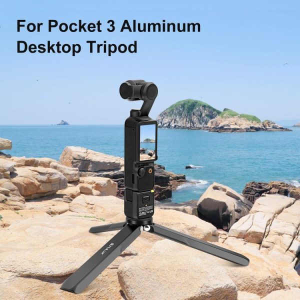 DJI Osmo Pocket 3 / Insta360 X4 PULUZ Aluminum Alloy Metal Tripod (Black) - Image 2