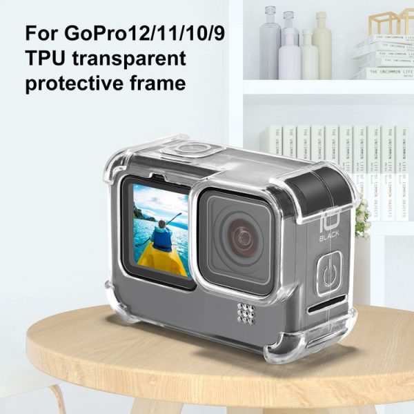 PULUZ Clear TPU Case with Lens Cap For GoPro HERO12 Black / 11 Black / 10 Black / 9 Black (Transparent) - Image 2