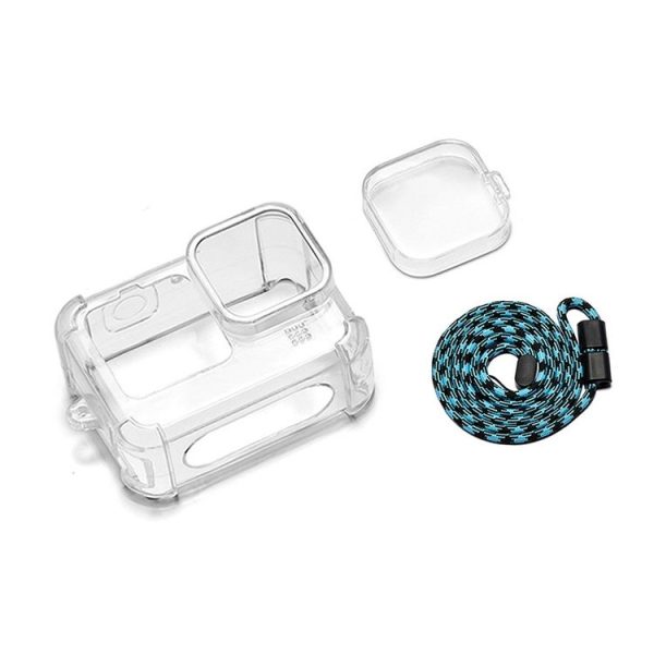 PULUZ Clear TPU Case with Lens Cap & Neck Strap For GoPro HERO12 Black / 11 Black / 10 Black / 9 Black (Transparent) - Image 10