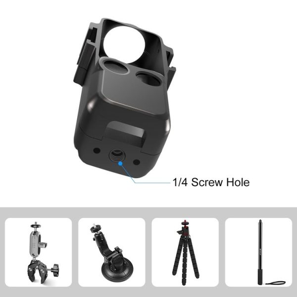 DJI OSMO Pocket 3 PULUZ Metal Protection Frame Cage Adapter Bracket with Dual Cold Shoes (Black) - Image 6