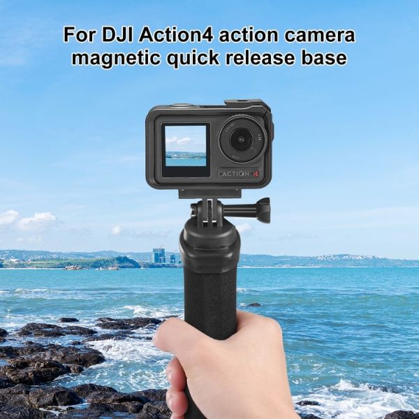 DJI Osmo Action 5 Pro / 4 / 3 PULUZ Magnetic Quick Release Base Expansion Mount (Black) - Image 2