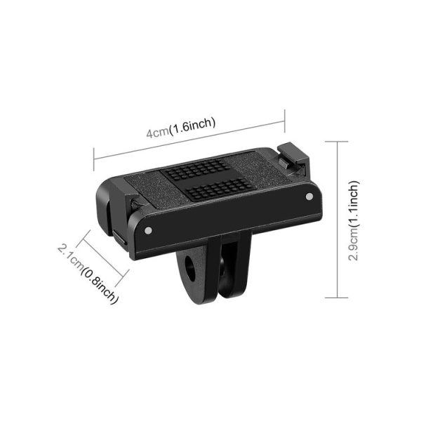 DJI Osmo Action 5 Pro / 4 / 3 PULUZ Magnetic Quick Release Base Expansion Mount (Black) - Image 4