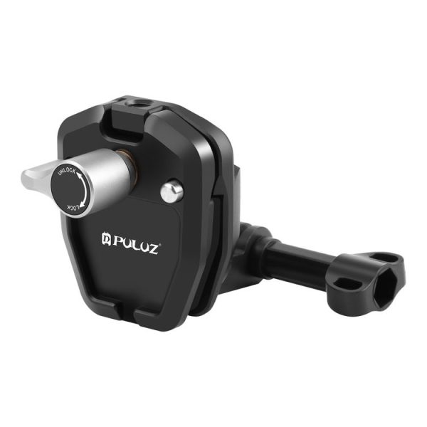 PULUZ Motorcycle Windshield Action Camera Mount Clip for GoPro Hero12 Black / DJI Osmo Action 4 / Insta360 X4 / Ace Pro and Other Action Cameras (Black) - Image 3