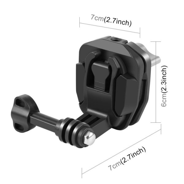 PULUZ Motorcycle Windshield Action Camera Mount Clip for GoPro Hero12 Black / DJI Osmo Action 4 / Insta360 X4 / Ace Pro and Other Action Cameras (Black) - Image 4