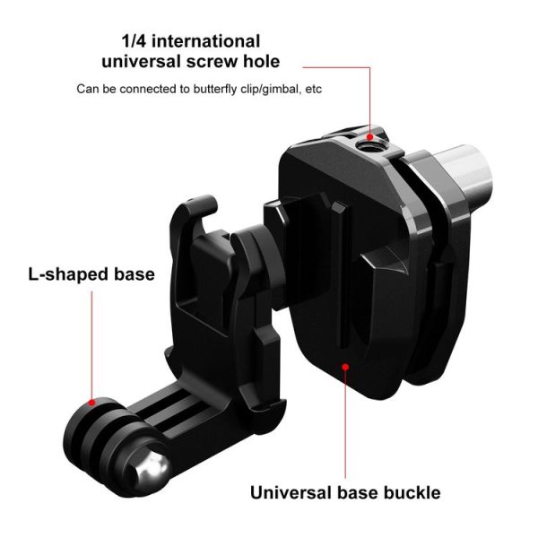 PULUZ Motorcycle Windshield Action Camera Mount Clip for GoPro Hero12 Black / DJI Osmo Action 4 / Insta360 X4 / Ace Pro and Other Action Cameras (Black) - Image 5