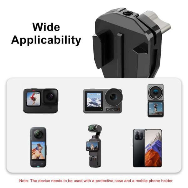 PULUZ Motorcycle Windshield Action Camera Mount Clip for GoPro Hero12 Black / DJI Osmo Action 4 / Insta360 X4 / Ace Pro and Other Action Cameras (Black) - Image 9
