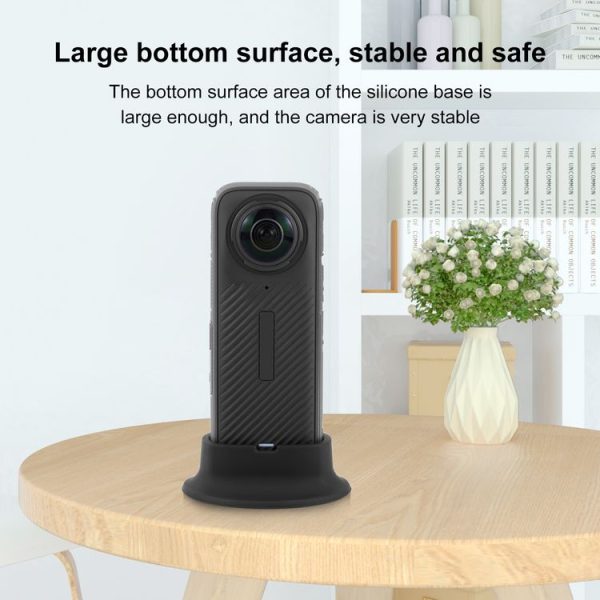 Insta360 X4 PULUZ Silicone Dock Desktop Fixed Base Bracket (Black) - Image 7