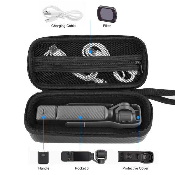 DJI Osmo Pocket 3 PULUZ Mini Body Bag Portable EVA Storage Bag (Black) - Image 6