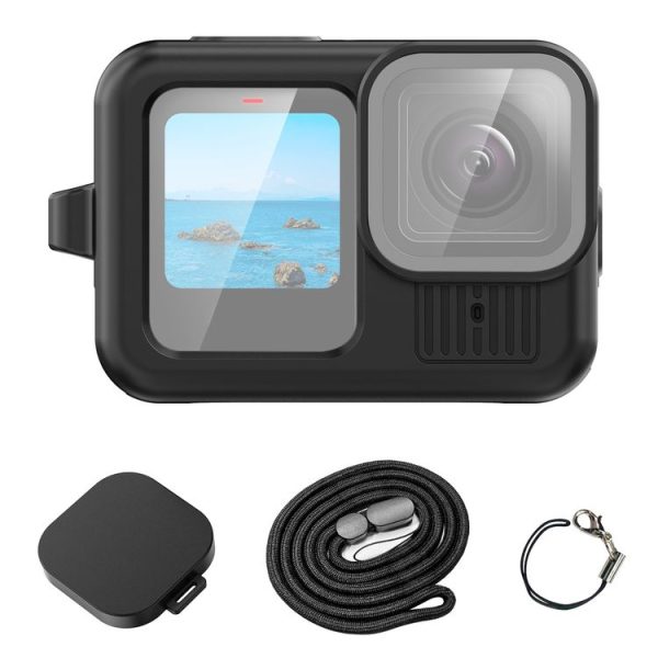 GoPro HERO13 Black PULUZ Silicone Protective Case Cover with Wrist Strap & Lens Cover (Black)
