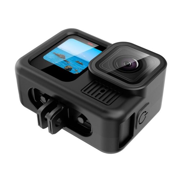 GoPro HERO13 Black PULUZ Silicone Protective Case Cover with Wrist Strap & Lens Cover (Black) - Image 4
