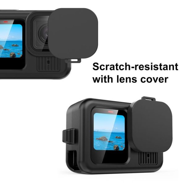GoPro HERO13 Black PULUZ Silicone Protective Case Cover with Wrist Strap & Lens Cover (Black) - Image 5