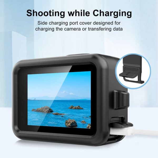 GoPro HERO13 Black PULUZ Silicone Protective Case Side Interface Cover with Wrist Strap & Lens Cover (Black) - Image 7