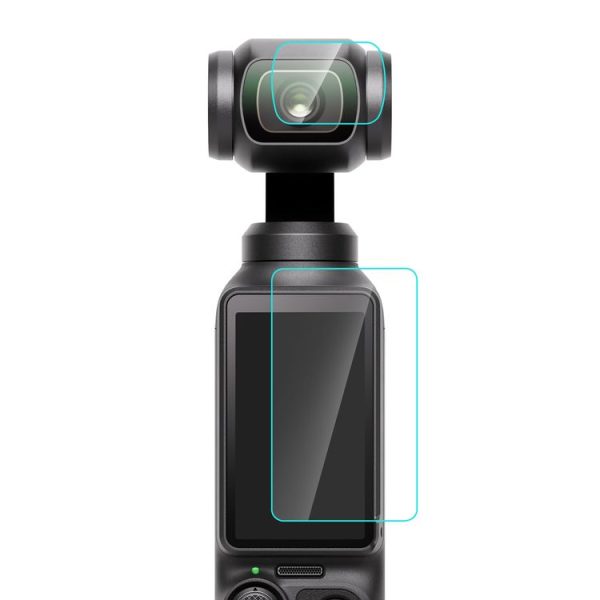 DJI OSMO Pocket 3 PULUZ 9H 2.5D HD Tempered Glass Lens Protector + Screen Film (Transparent) - Image 2