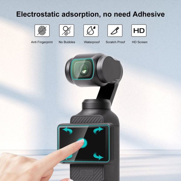 DJI OSMO Pocket 3 PULUZ 9H 2.5D HD Tempered Glass Lens Protector + Screen Film (Transparent) - Image 5