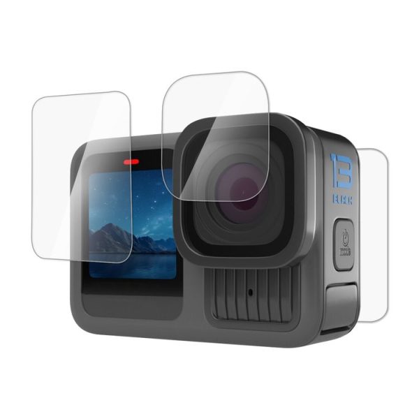 GoPro HERO13 Black PULUZ 3 in 1 Lens and Front Back Screen 9H 2.5D Tempered Glass Film (Transparent) - Image 2