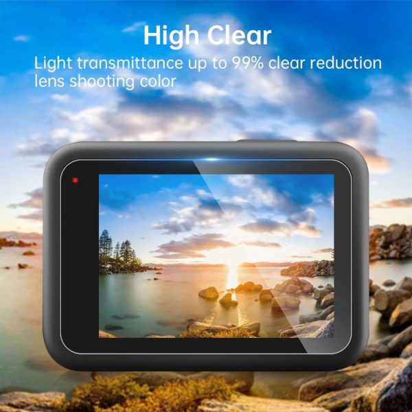 GoPro HERO13 Black PULUZ 3 in 1 Lens and Front Back Screen 9H 2.5D Tempered Glass Film (Transparent) - Image 5