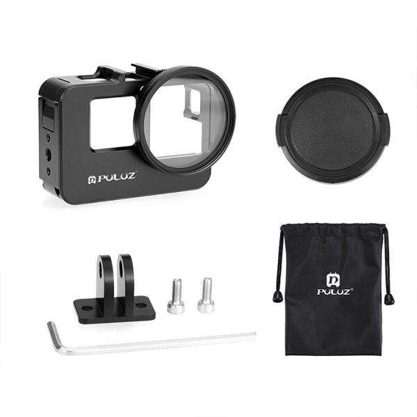 Insta360 Ace Pro / Ace PULUZ Metal Cage Adapter Frame with 52mm UV Filter & Adapter Ring (Black) - Image 12