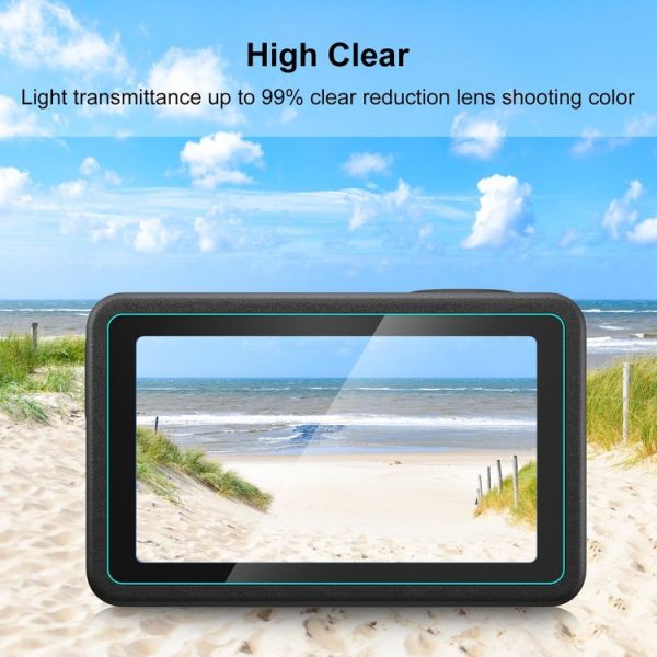 DJI Osmo Action 5 Pro PULUZ 3-in-1 Lens Front and Back Screen Tempered Glass Explosion-proof Film (Transparent) - Image 6