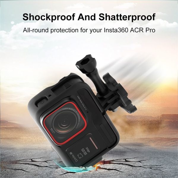 Insta360 Ace Pro PULUZ Plastic Cage Expansion Adapter Frame with Cold Shoe Base (Black) - Image 7