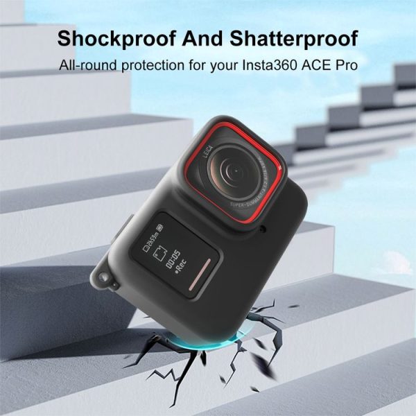 Insta360 Ace Pro PULUZ Body Silicone Protective Case with Lens Cap (Black) - Image 7