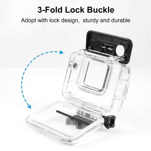 Insta360 Ace Pro PULUZ 60m Underwater Waterproof Housing Case with Base Adapter & Screw (Transparent) - Image 5