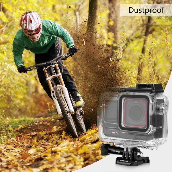 Insta360 Ace Pro PULUZ 60m Underwater Waterproof Housing Case with Base Adapter & Screw (Transparent) - Image 9