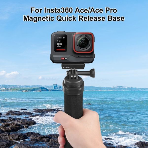 Insta360 Ace / Ace Pro / X4 PULUZ Magnetic Quick Release Base Mount (Black) - Image 2