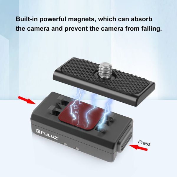 Insta360 Ace / Ace Pro / X4 PULUZ Magnetic Quick Release Base Mount (Black) - Image 8