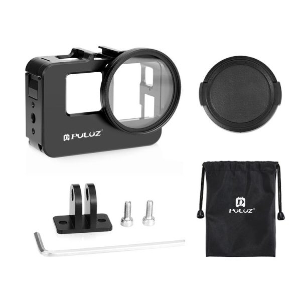 Insta360 Ace Pro / Ace PULUZ Metal Cage Adapter Frame with 52mm UV Filter & Adapter Ring (Black) - Image 10