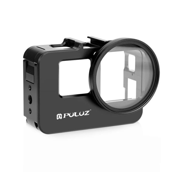 Insta360 Ace Pro / Ace PULUZ Metal Cage Adapter Frame with 52mm UV Filter & Adapter Ring (Black) - Image 3