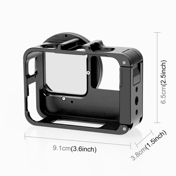 Insta360 Ace Pro / Ace PULUZ Metal Cage Adapter Frame with 52mm UV Filter & Adapter Ring (Black) - Image 4