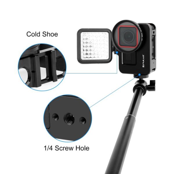 Insta360 Ace Pro / Ace PULUZ Metal Cage Adapter Frame with 52mm UV Filter & Adapter Ring (Black) - Image 5