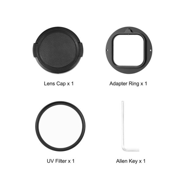 Insta360 Ace Pro PULUZ 52mm UV Lens Filter Adapter Ring with Lens Cover (Black) - Image 8