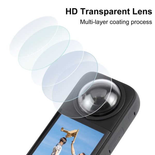 Insta360 X3 PULUZ Lens Guard Optical Glass Protective Cover (Black) - Image 4