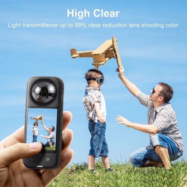 Insta360 X3 PULUZ Lens Guard Optical Glass Protective Cover (Black) - Image 5