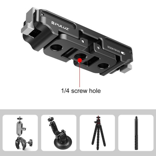 Insta360 GO3 / GO 3S PULUZ Magnetic Aluminum Alloy Quick Release Base Mount (Black) - Image 4