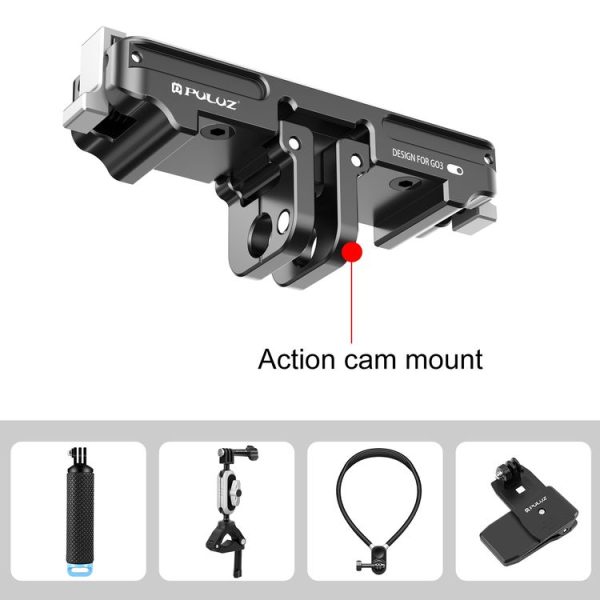 Insta360 GO3 / GO 3S PULUZ Magnetic Aluminum Alloy Quick Release Base Mount (Black) - Image 5