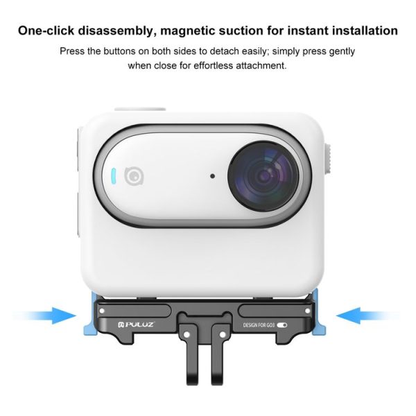 Insta360 GO3 / GO 3S PULUZ Magnetic Aluminum Alloy Quick Release Base Mount (Black) - Image 7