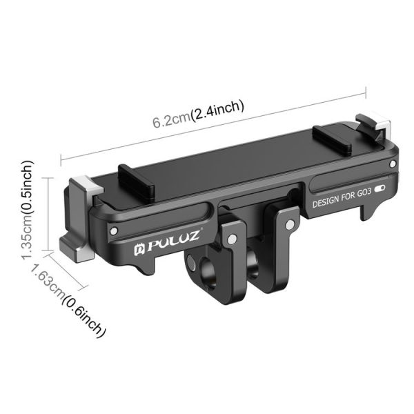 Insta360 GO3 / GO 3S PULUZ Magnetic ABS Quick Release Base Mount (Black) - Image 3