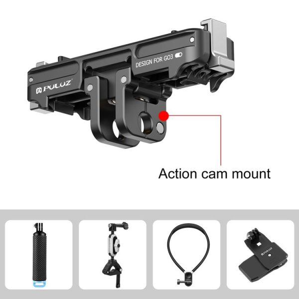 Insta360 GO3 / GO 3S PULUZ Magnetic ABS Quick Release Base Mount (Black) - Image 5