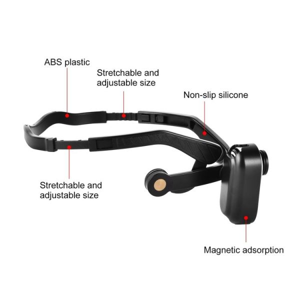 Insta360 GO 3 / GO 3S PULUZ Magnetic POV Holder Head Mount (Black) - Image 3